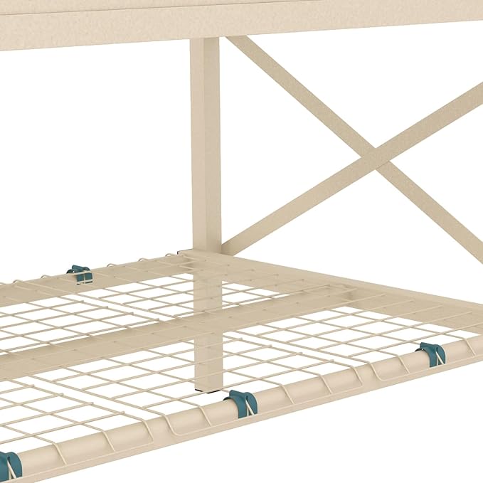 Elevated Garden Bed with Storage Shelf - Raised Planter Box for Vegetables Flowers and Herbs (Cream)
