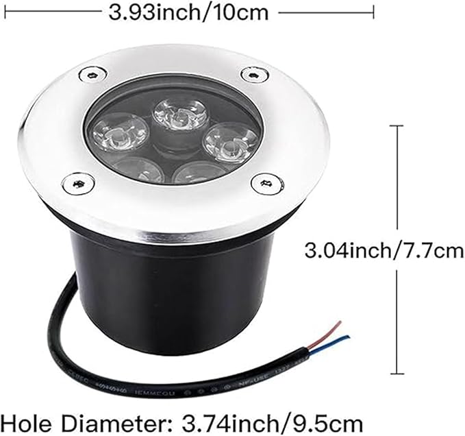 4PCS LED Outdoor Spotlight Ground Landscape Lights IP67 Waterproof Waterproof Recessed Floor Spotlights 5W Buried Yard Floodlight for Garden Yard Construction(Blue Light5W(DC24v))