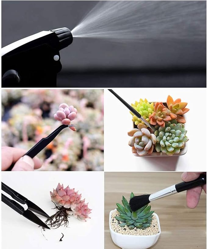13 Pieces Succulent Plant Tools Mini Hand Garden Tools with Transplanting Tarp Hand Tools Set for Indoor Miniature Fairy Garden Plant Care (Color : Black Size : 75 * 75cm)