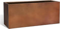 Worth Metal Planter Box with Insert Plate &amp Drain Holes Indoor or Outdoor Use No Assembly Required 30 x 11 x 13 14.3 Gallons Matte Bronze