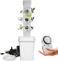 Hydroponics Growing System 24 Pods Vertical Hydroponics Tower Smart Garden Planter Germination Kit Aeroponics Growing Kit with Hydrating Pump Adapter Net Pots Timer for HerbsVe