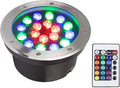 Outdoor LED Spotlights with Remote Control - IP68 Waterproof Recessed Underwater Lighting for Pools and Fountains (24V 24W &amp 12V 24W)