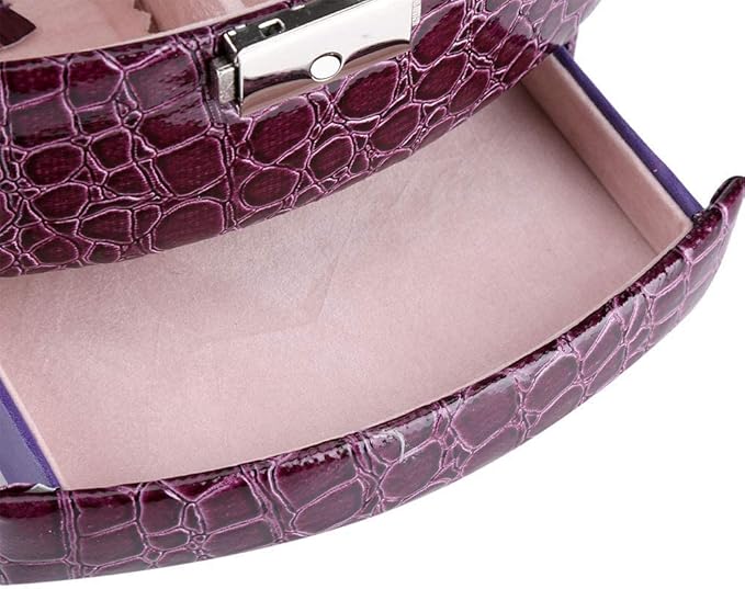 3 Layer Jewelry Storage Box Organizer for Rings Necklaces and More(4.72x5.12x5.91-Purple)