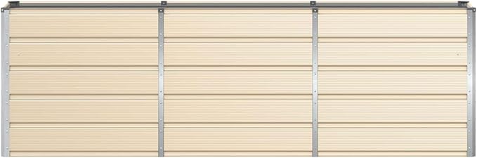 Steel Raised Garden Bed for Gardening Metal Planter Box for Vegetables Fruits Flowers 94.49 x 15.75 x 29.53 in Ivory-631
