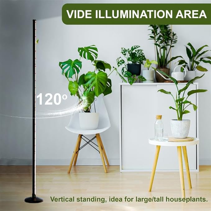 Plant Grow Lights Indoor – 64.5'' Tall Full Spectrum Plant Growing Lamps with 660nm 3000K &amp 6000K LEDs 36W Grow Lights for Indoor Plants with Dual Auto Timer (4H/8H/12H) &amp Remote Control