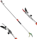 GARTOL Pruner for Garden Cut Upto 1 Inch &amp Hold Telescopic Pole Pruner Fruit Picker with Rotating Blade Head Lightweight Aluminum Extendable Handle for Tree Branch Cutter 7.87-13.78 FT Silver