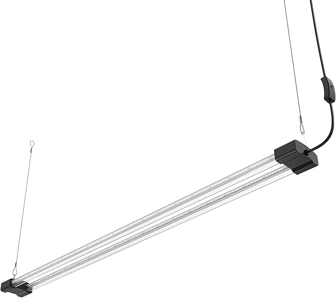 DYMOND BoostGro LED Grow Light Full Spectrum 5000K Daylight + 660nm Red Linkable Indoor Plant Lighting Fixture Tubes (4 FT Black)