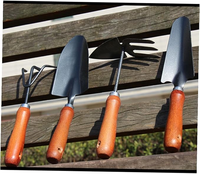 4pcs Mini Garden Tool Set Thickened Iron Shovel and Spade for Transplanting Seedlings Weeding and Cultivating Flowers and Vegetables Lightweight Gardening Tools for Gardeners