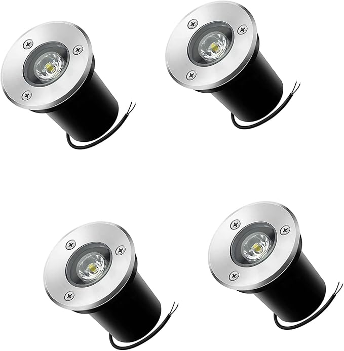 Recessed Outdoor Underground Light - Round Outdoor Floor Spotlight IP67 Waterproof Stainless Steel Floor Lamp1W Mini LED Outdoor Landscape Light Garden Ground Light F