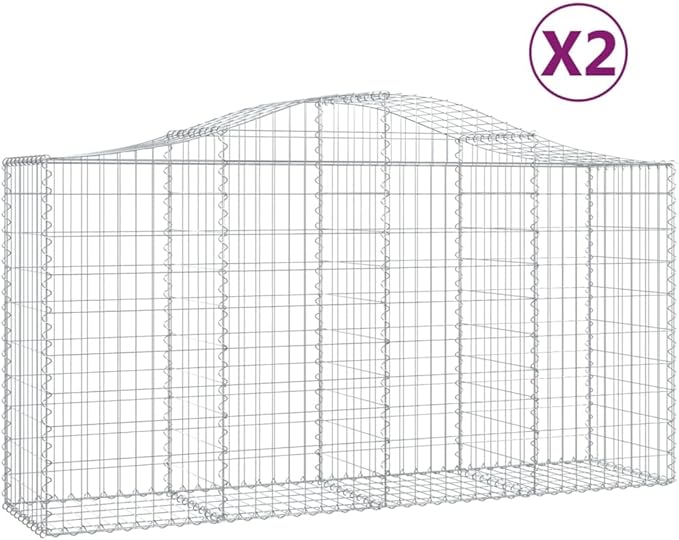 2-Pack Large Gabion Planter Box Set 78.7x19.7x47.2 in Galvanized Iron Outdoor Garden Boxes for Patio Rocks &amp Plants Silver Raised Garden Planters for Backyard Terrace