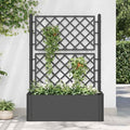 Raised Bed Anthracite Plastic (PP) Trellis Planter Self-Watering 39.4 x 16.9 x 55.9 in for Outdoor Plants Gardening