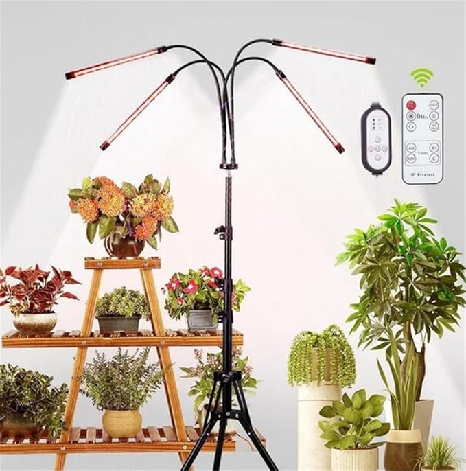 LED Plant Grow Light with Stand LED Grow Light Full Spectrum for Indoor Plants10 Dimmable LevelsTimingAdjustable 15-72 inch. (Warm White)