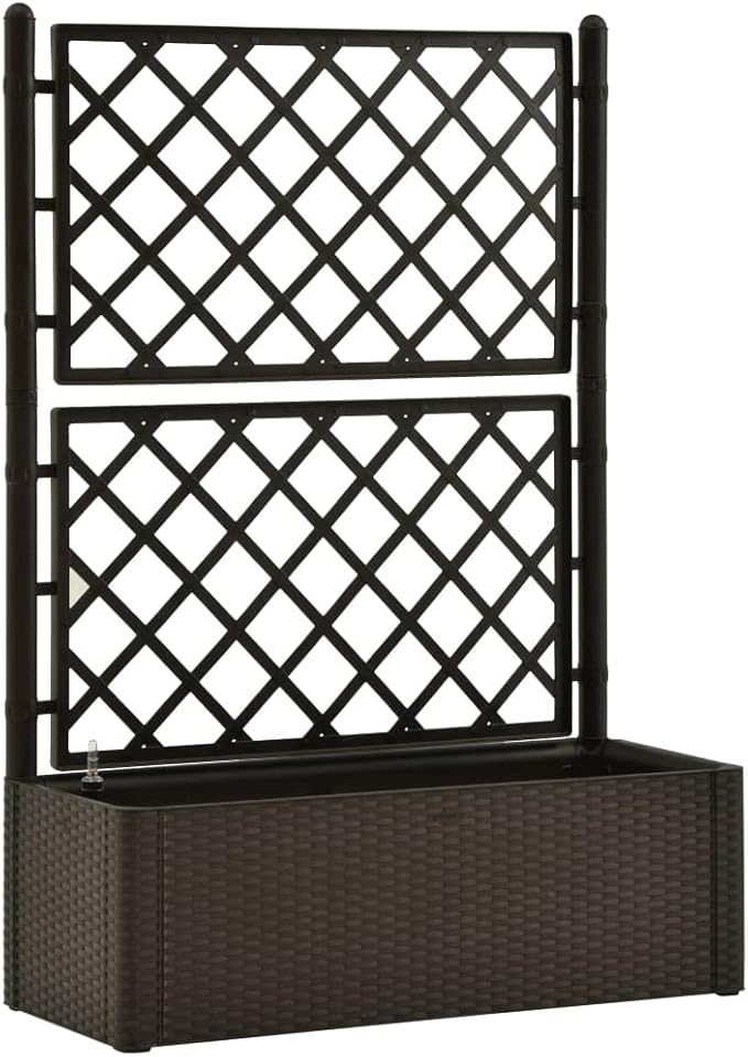 SKM Garden Raised Bed with Trellis and Self Watering System Mocha-3968