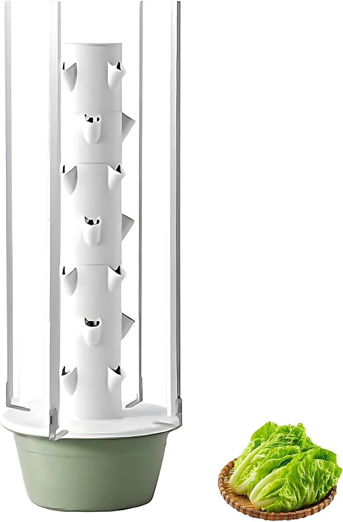 Hydroponics Growing Kits Vertical Garden Planter hydroponics Top Water DistributionGravity Return 20/28/36 Planting Holes Suitable for Vegetables and Growing Herbs Withlights-7Layer