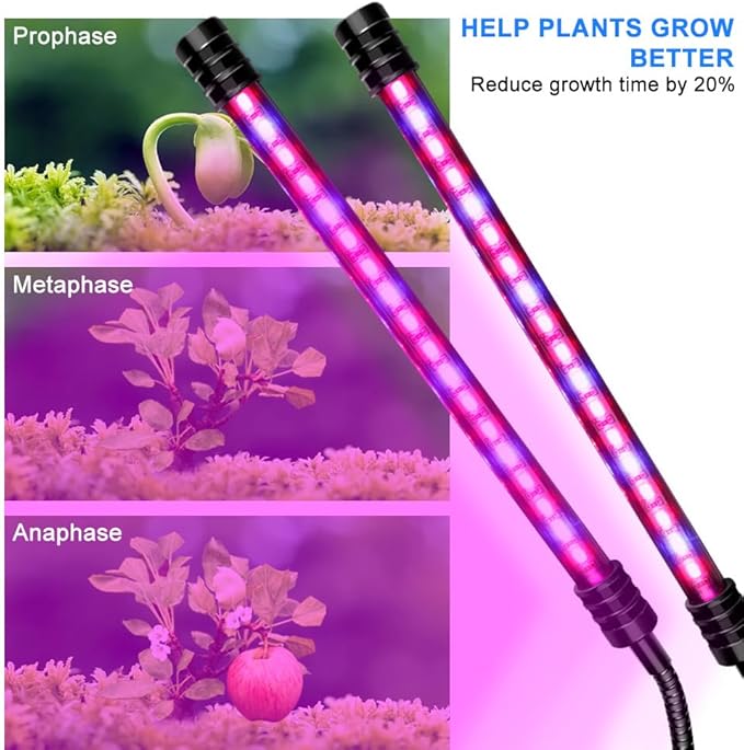60W LED USB Indoor Full Spectrum Plants Light 5Level Dimmable 5V Flowers Planting Lights Auto On/Off Sunlight Seeds Fill Light 360°Adjustable Angle Vegs Hydroponic Lighting UV/IR Greenhouse Tent