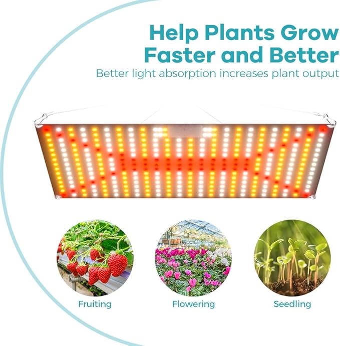 2PCS 500W Plant Light 2025 Update New LED Grow Lamp with Full Spectrum Diodes Dimmable Lights Sunlike for Seedling Veg&ampBloom 240Leds Plant Grow Lamps UV/IR Succulent Cultivate Lamps US Plug with H