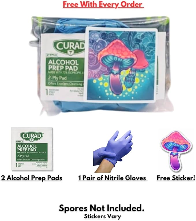 2- PACK All-in-One Growing Kit in a bag Mushroom Grow Bag with Sterilized Rye Grain and Dung Loving Substrate Spores Not Included So Easy It's Like Magic. Brown