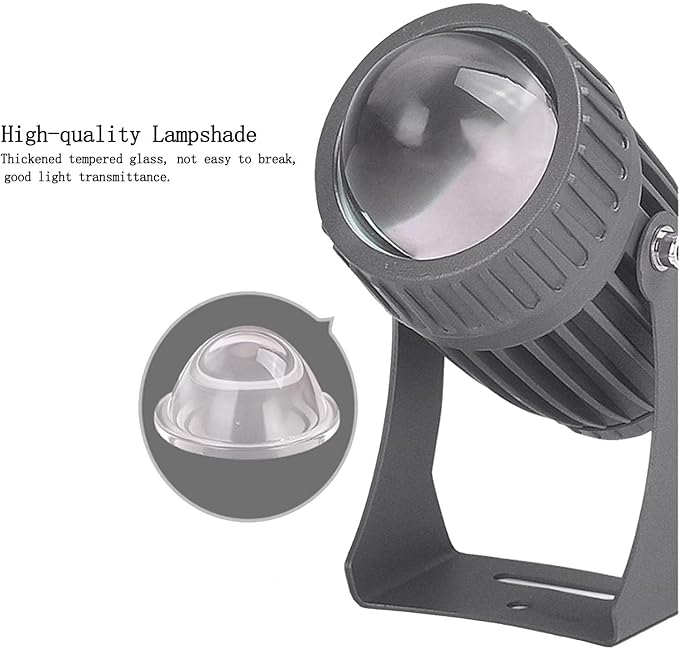 Rotating Spotlight - Long Range Narrow Beam Spotlight 10W Outdoor Spotlights LED Beam Floodlight IP65 Waterproof Outdoor Wall Lamp Wall Washer Landscape Lighting(RedDC-12V)
