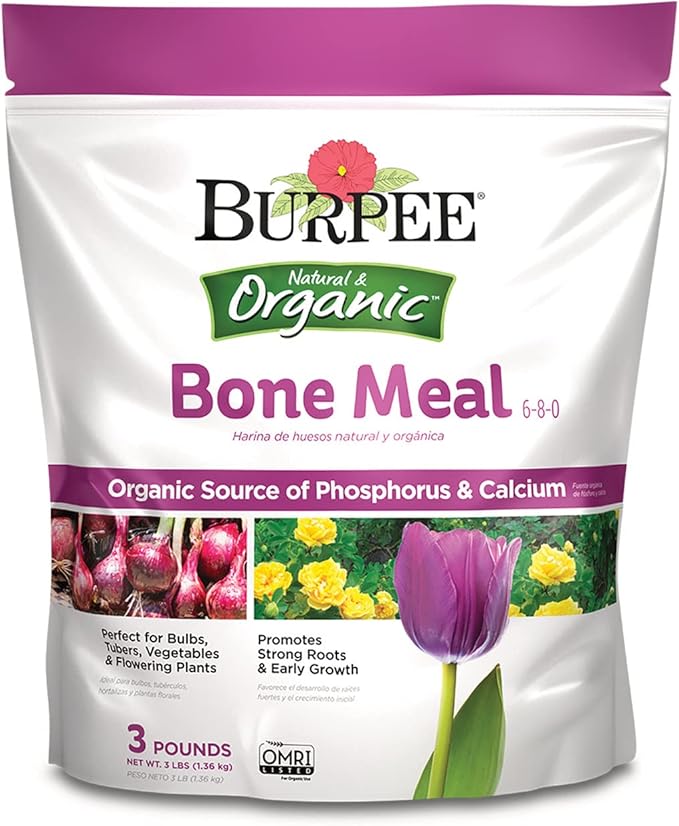Burpee Bone Meal Fertilizer | Add to Potting Soil | Strong Root Development &amp True Organic Blood Meal Granular Fertilizer 3 lbs - CDFA OMRI Listed for Organic Gardening NPK 12-0-0