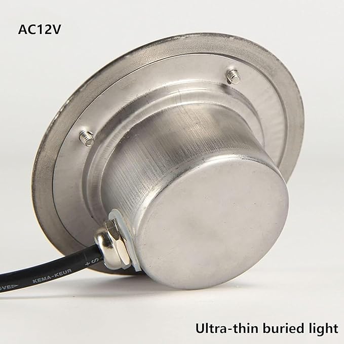 3PCS Recessed Ground Spotlight - 3W Outdoor Stainless Steel Landscape Lights Ultra Slim Submersible Fountain Lamp IP68 Waterproof Underwater Pond Led Spot Lights(Green12V) (Red 12V)