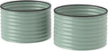 2-Count Durable Premium Quality Heavy-Duty Metal Raised Garden Bed Featuring Safety Edging and Easy Assembly in Light Green Finish
