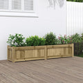 Rustic Pine Wood Garden Planter Treated Outdoor Raised Garden Bed 59.1 in Wide Rectangular Planter Box for Patio Balcony Herbs Flowers