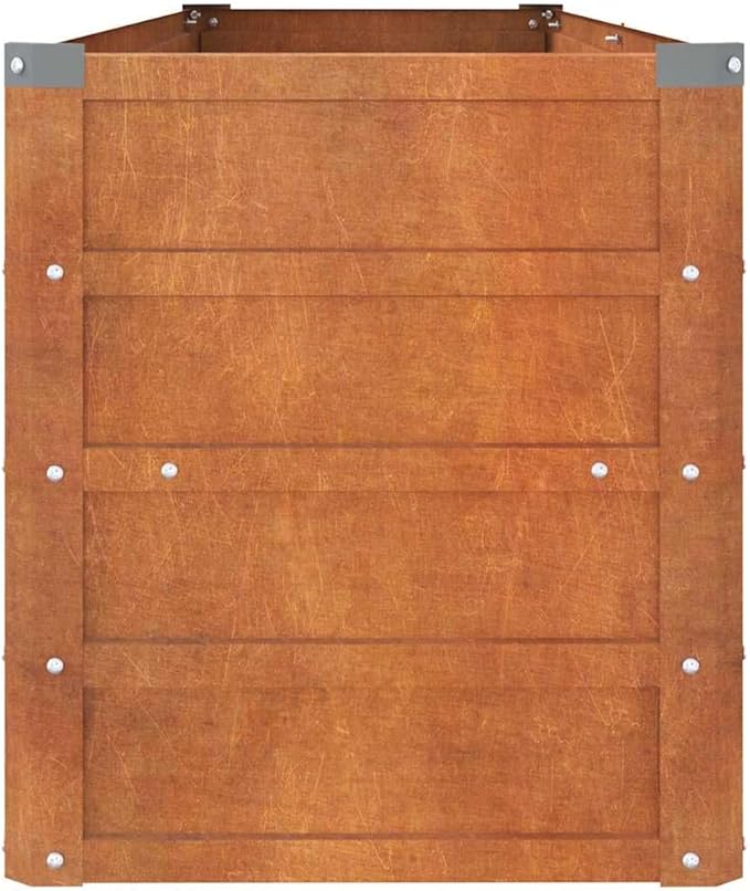 Garden Raised Bed Rusty Corten Steel Planter Box 63x15.7x17.7 Inch Rectangular Outdoor Raised Garden Beds for Vegetables Herbs Flowers Weathered Metal Finish