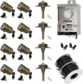 Lightkiwi A1676 Low Voltage LED Landscape Lighting Kit - (8) Macro Spotlight (4) Path Light Kit