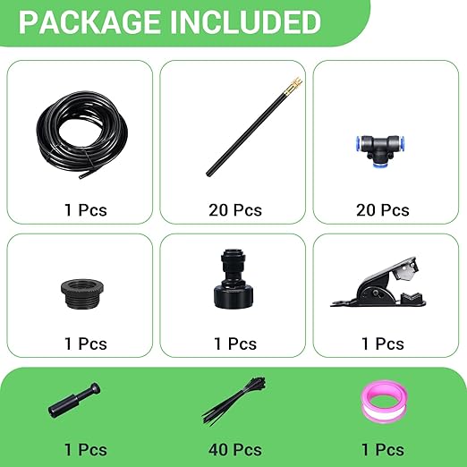 65.62FT Drip Irrigation System 360° Adjustable Sprinkler Irrigation Kit Plant Mister System for Garden Watering