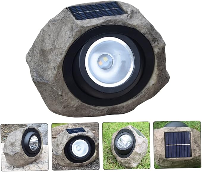 1pc Imitated Stone Solar Spotlight Brightness Decorative Outdoor Lamp for Gardens Patios and Lawns Weather Resistant Solar Light Dual Options Warm