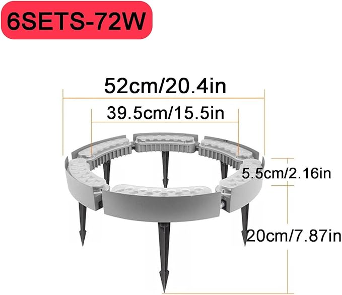 Aluminium Trees Floodlights IP65 Weatherproofwith Ground Plugfor Courtyards(Blue Light6 Sets)
