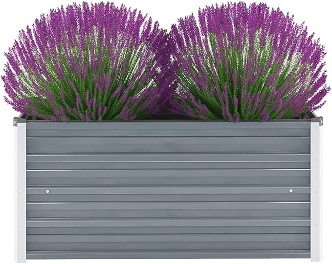 SKM Garden Raised Bed Galvanised Steel 100x40x45 cm Grey (Weight-5KG)