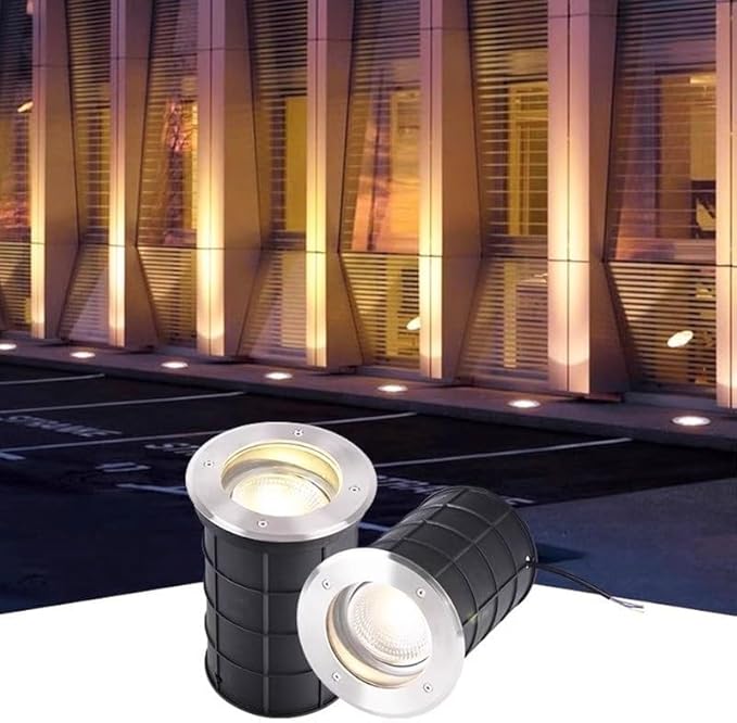 LED Landscape Lamp - Outdoor Buried Lights AC 24V Low Voltage Recessed Spotlight 15° Adjustable Angle Floor Lamp IP67 Waterproof Ground Light Garden Courtyard Underground Light
