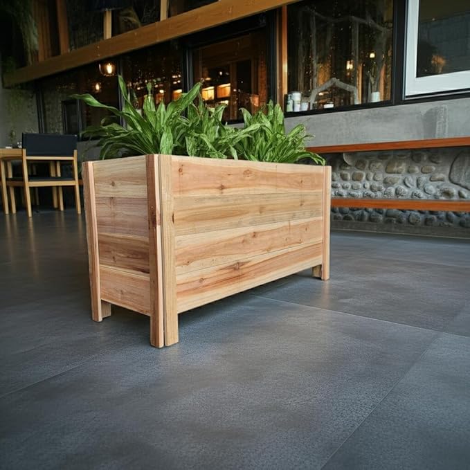 Tall Cedar Raised Garden Planter Box with Legs – Elevated Design for Comfortable Gardening Custom Sizes for Home Patio &amp Commercial Use (24 L x 18 W x 25 H)