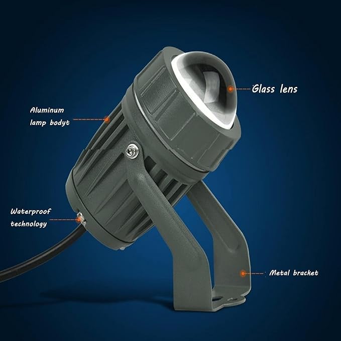 10W LED Spot Lamp - AC85-265V Narrow Beam Spotlight Outdoor Waterproof IP67 Long Range Projection Light for Building Exterior Wall