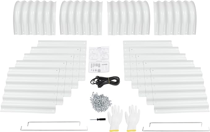 17 Tall Raised Garden Bed Kit 9.35ft x 2ft Planter Raised Beds Planter Garden Boxes Steel Tall Planter Box Raised Beds for Vegetables Flowers Herbs Pearl White (112L x 23.6W x 17H)