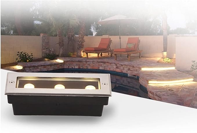 Buried Yard Lamp - Outdoor Recessed LED Spotlight Rectangular Linear Underground Lights IP67 Waterproof Landscape SpotlightWhite-6w