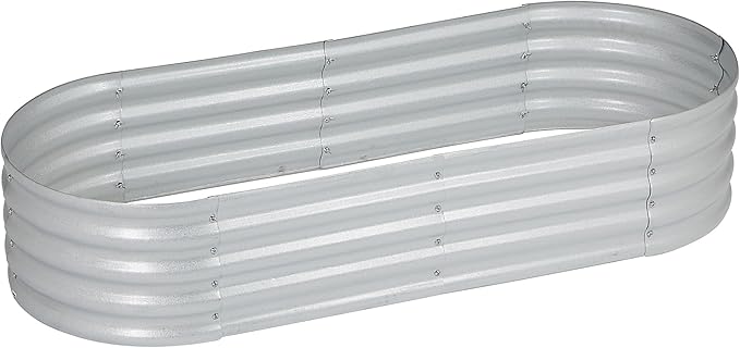 Ironton Galvanized Steel Planter Bed Assembles in Oval or Rectangular Shape 3.5ft. x 3.5ft. x 1ft.
