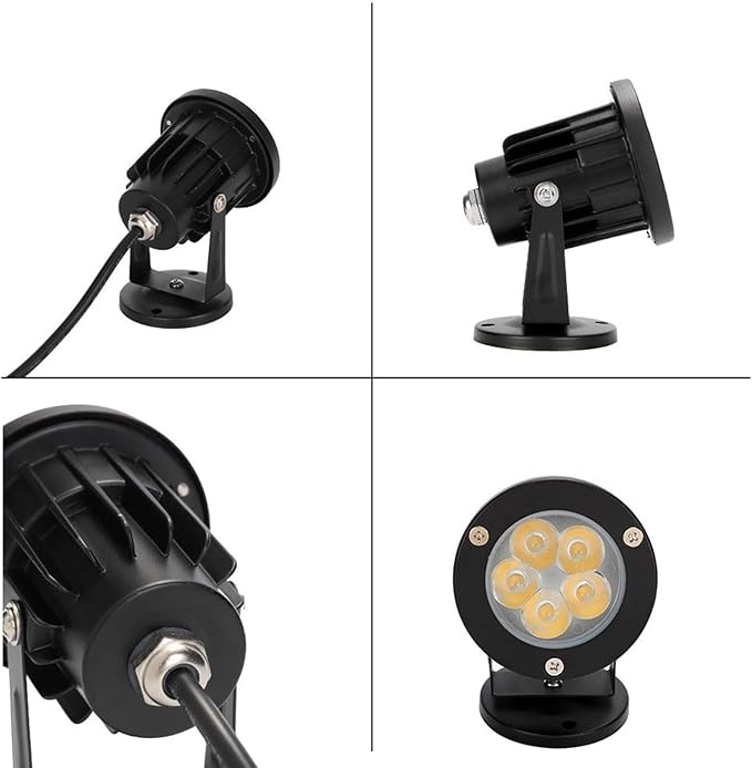 1/2PCS LED Tree Floodlight - Ground Spotlight Lights 5W IP65 Waterproof Adjustable Garden Landscape Spotlight Terrace Lawn LED Light Outdoor Villa Park Tree Lighting With Base(Green2PCS-5w(AC220v))