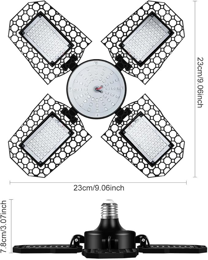 200W Deformable Planting Lamps 100-277V Full Spectrum Light 110V Greenhouse Hydroponic Seeds Adjustable Panels Lighting Sunlight Indoors Vegetable Box UV/IR Succulent Cultivation Moss Lighting