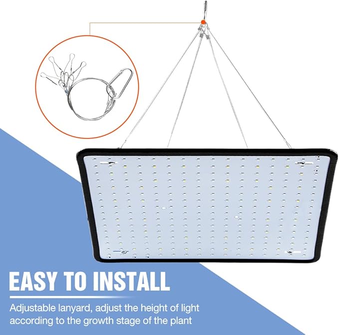 4PCS 1000W Full Spectrum 256Leds LED Growing Light Panel for Indoor Plants Sunlike Full Spectrum with White UV IR LEDs for Seedlings &amp Succulents Greenhouse Veg Bloom Hydroponics US Plug with Ho