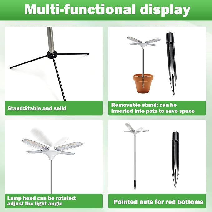 Grow Lights for Indoor Plants 240 LEDs Full Spectrum 15-67 Inches Height Adjustable 3/9/12H Auto Timer ＆ 4 Dimmable Brightness for Large and Small Plants