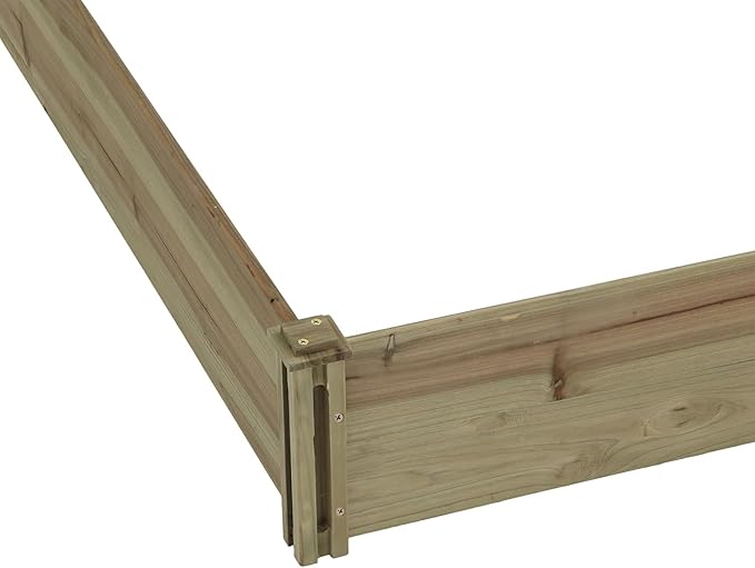 LuxenHome Wood 3 Section Raised Garden Bed 110 L-Shape Raised Garden Bed Fir Wood Planting Bed Solid Wood for Vegetable Flower Herbfor Outdoor Lawn Yard Patio Use