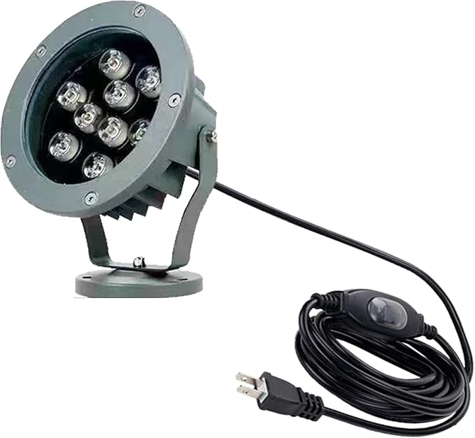 Kiven LED Plug-in Landscape Waterproof Downlight 9W LED Decorative Spotlight Lamp 110V with Plug for Indoor Outdoor Wall LightingIn-Ground Outdoor Landscape Lighting for Patio Pathway Lawn（6000K）