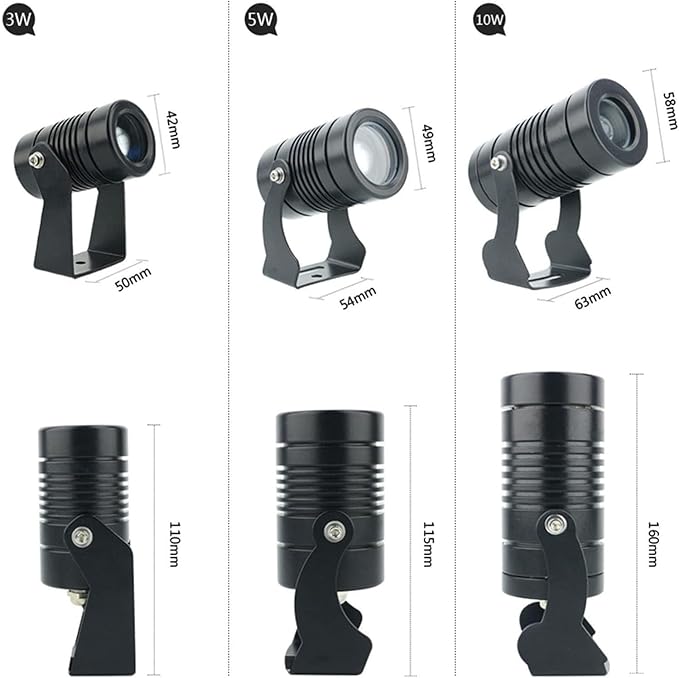 LED Beam Spotlight - Rotating LED Beam Spotlight Column Wall Washer Spotlights Outdoor Long Projection Narrow Beams IP67 Waterproof Ground Landscape Light CYellow 3W