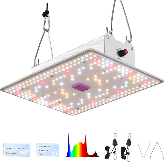 SEOUL Extra Unique 45MIL ChipLed Grow Light Full Spectrum Plant Dimmable Grow LightHigh absorption Deeper Penetration Lamps for Seed Starting Vegetables Bloom In 2x2/2x3 Grow Tent High Efficiency