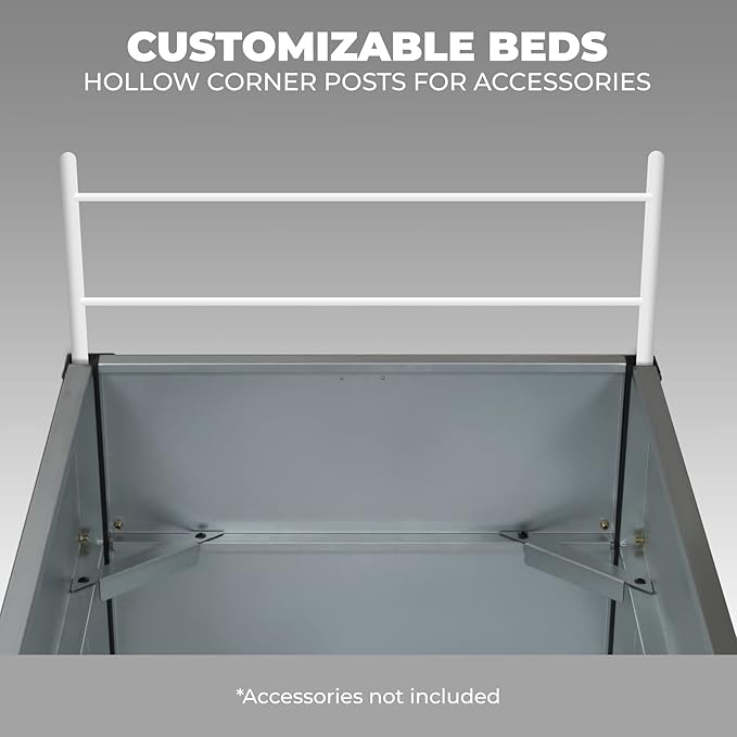 Outland Living Galvanized Metal Raised Garden Bed for Gardening with Aluminum Corner Brackets - Planter Box for Outdoor Plants Vegetables Herbs 2’ x 4’ x 1.3'