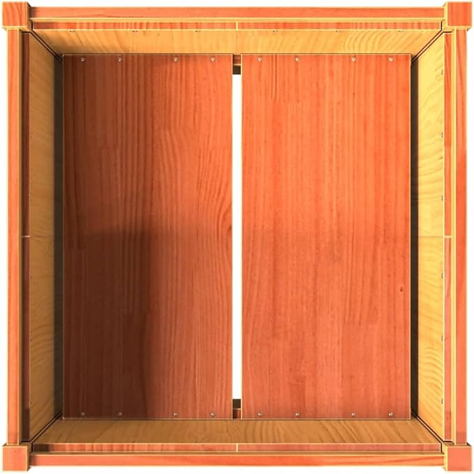Wooden Garden Planter Box Outdoor Flower Box Wood Flower Boxes for Outdoor Plants Raised Garden Bed Planter Box Wax Brown 27.6x27.6x27.6 Solid Wood Pine-97