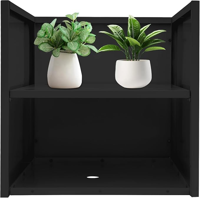 Heavy-Duty Galvanized Steel Raised Garden Bed 26x26x26in - Elevated Planter Box with Removable Panel for Tomatoes/Herbs/FlowersRust-Proof Outdoor Metal Garden Kit for PatioBackyardBalcony (Black)