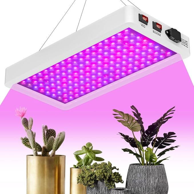 800W High-Efficiency LED Plant Lights 287 LEDs with an Optimized Red-Blue Spectrum Dimmable Veg/Bloom Modes and Adjustable Violet Lighting Guarantee Precise Plant Growth Regulation for Indoor Gardens